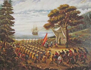 Father Serra meeting Portola