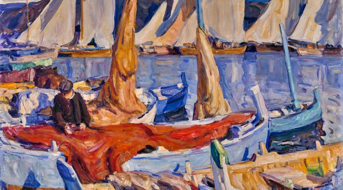 E. Charlton Fortune. Drying Sails, 1926, oil on canvas